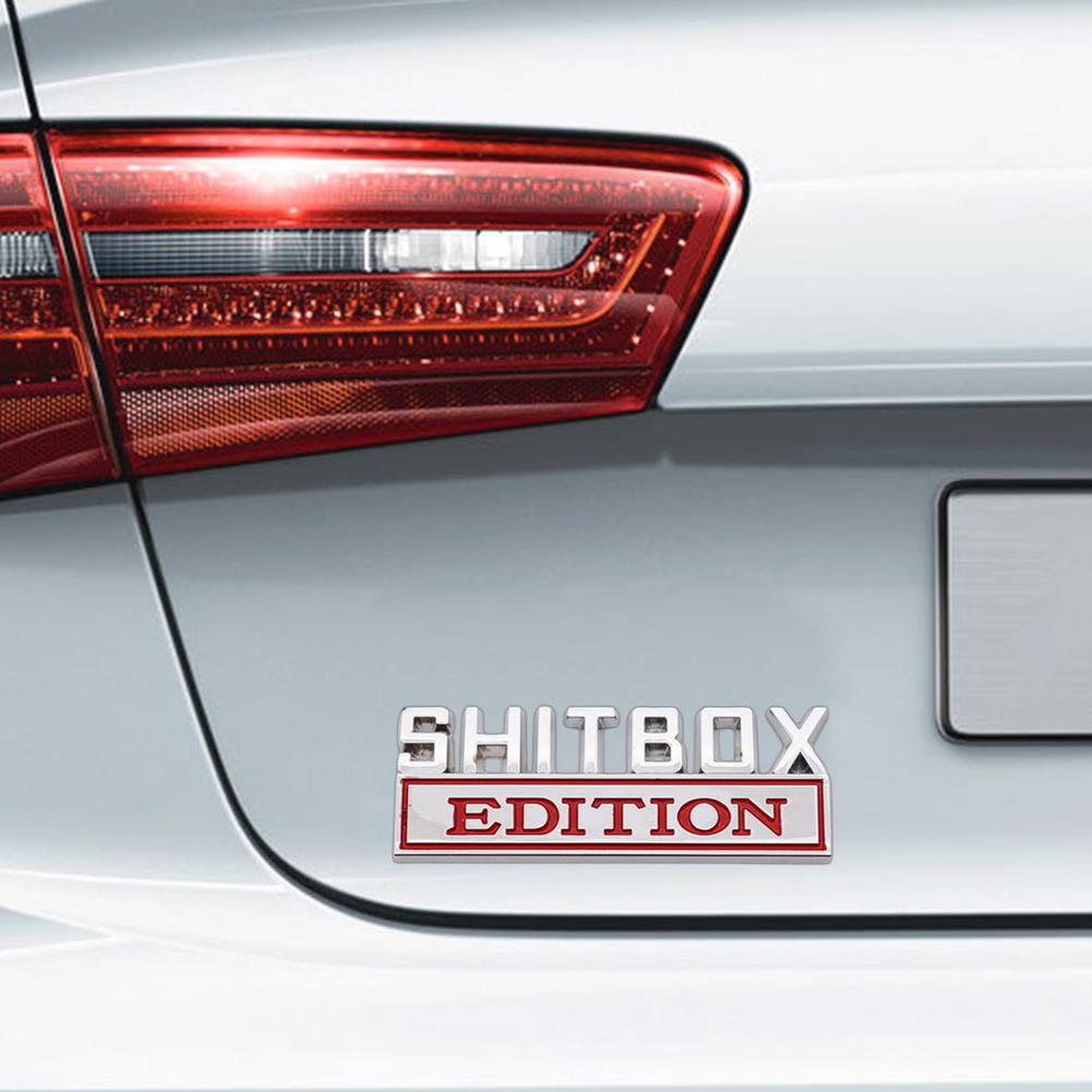 1x3D большой размер SHITBOX издание эмблема ABS автомобиль значок автомобиля хвост багажник боковые наклейки кузова автомобиля наклейка наклейка для автомобилей грузовиков S