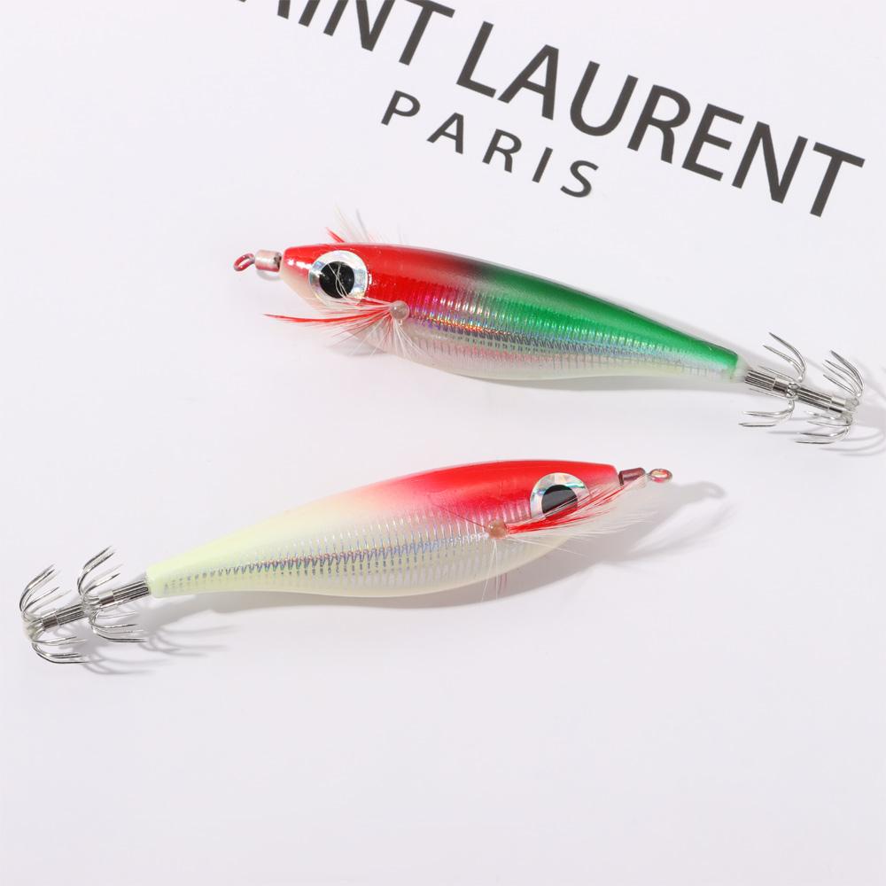 Copper Sinker Luminous Artificial Jigs Octopus Bait Wood Shrimp Lures Fishing Tackle Squid Hook