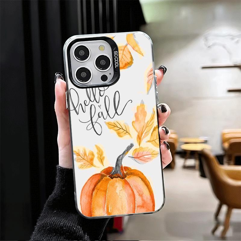 Тыква Счастливой Осени Мягкий Чехол для Телефона iPhone 15 16 17 Pro Max 17Air 16E 14 Plus 13 12 Mini Ударопрочный Задний Корпус