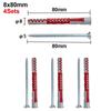 4Sets Two-Color Expansion Screw Serrated Thorny Drywall Drilling Plug  for Hollow Brick Foam Wall