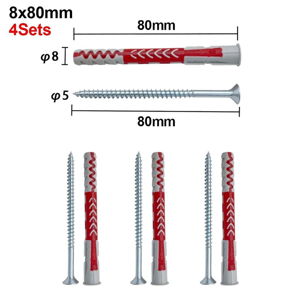 4Sets Two-Color Expansion Screw Serrated Thorny Drywall Drilling Plug  for Hollow Brick Foam Wall