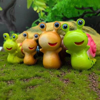 Юшэн Улитка Настольное Украшение Мультяшная Сплошная ПВХ Поделка Стойкая к выцветанию Декорация для аквариума Гладкая Милая Фигурка Животного Настольное Украшение Товары для дома
