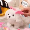 1 Set Kids Electronic Plush Dog Toy with Pet Care Accessories Walking Interactive Puppy Rabbit Cat Plushie Toy Toddlers Boys Girls Educational Toy