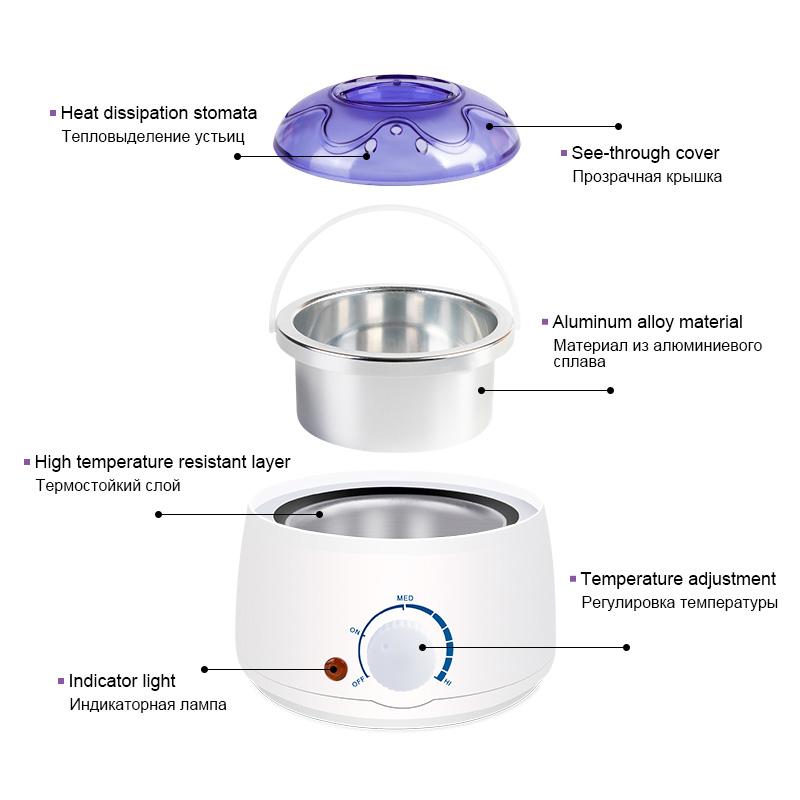 Электрический нагреватель воска, машина для горячего воска, горшок для парафина, грелка для удаления волос, машина для плавления воска, быстрый нагреватель, простой в использовании котел для плавления воска