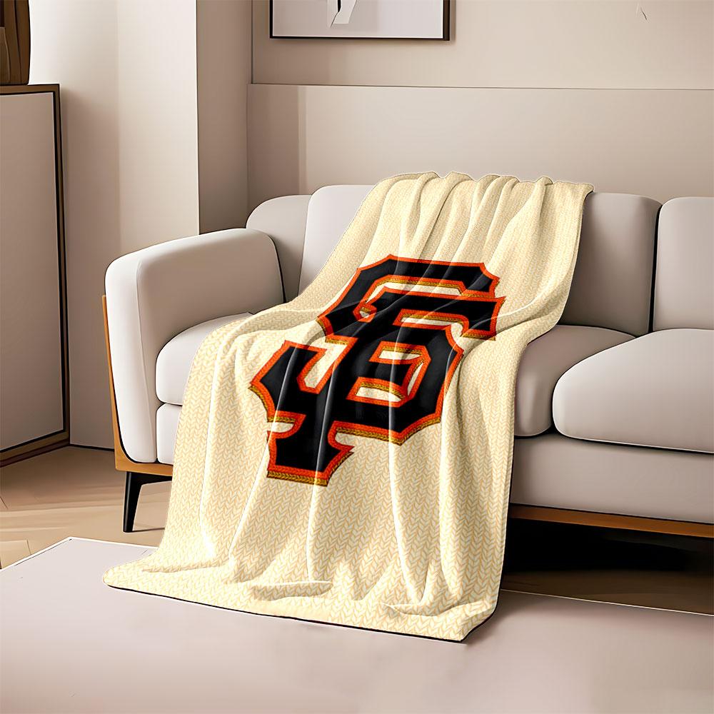 Orange and Black Monogram Pattern print blanket soft and cozy perfect for the living room bed sofa or a nap,gift