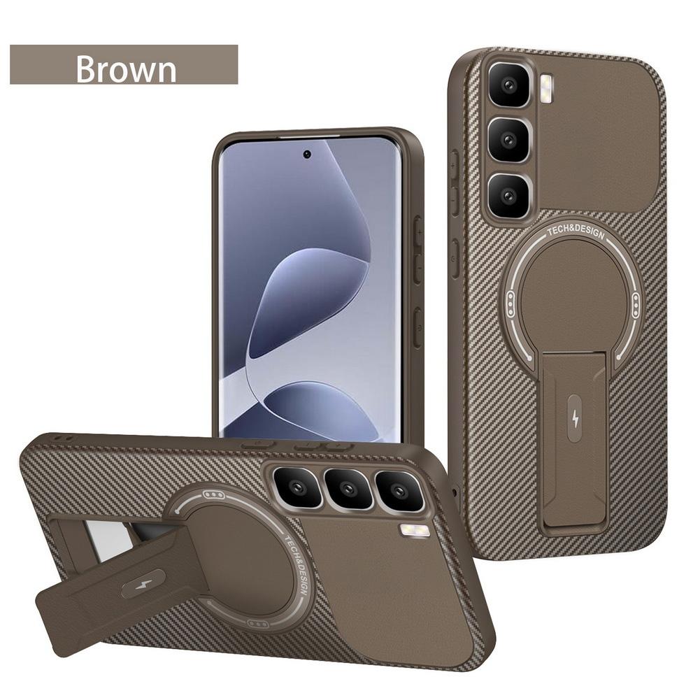 Чехол-подставка из углеродного волокна со встроенным магнитным кольцом для Infinix Hot60 Pro + Hot 60 60i 40i 40 Pro