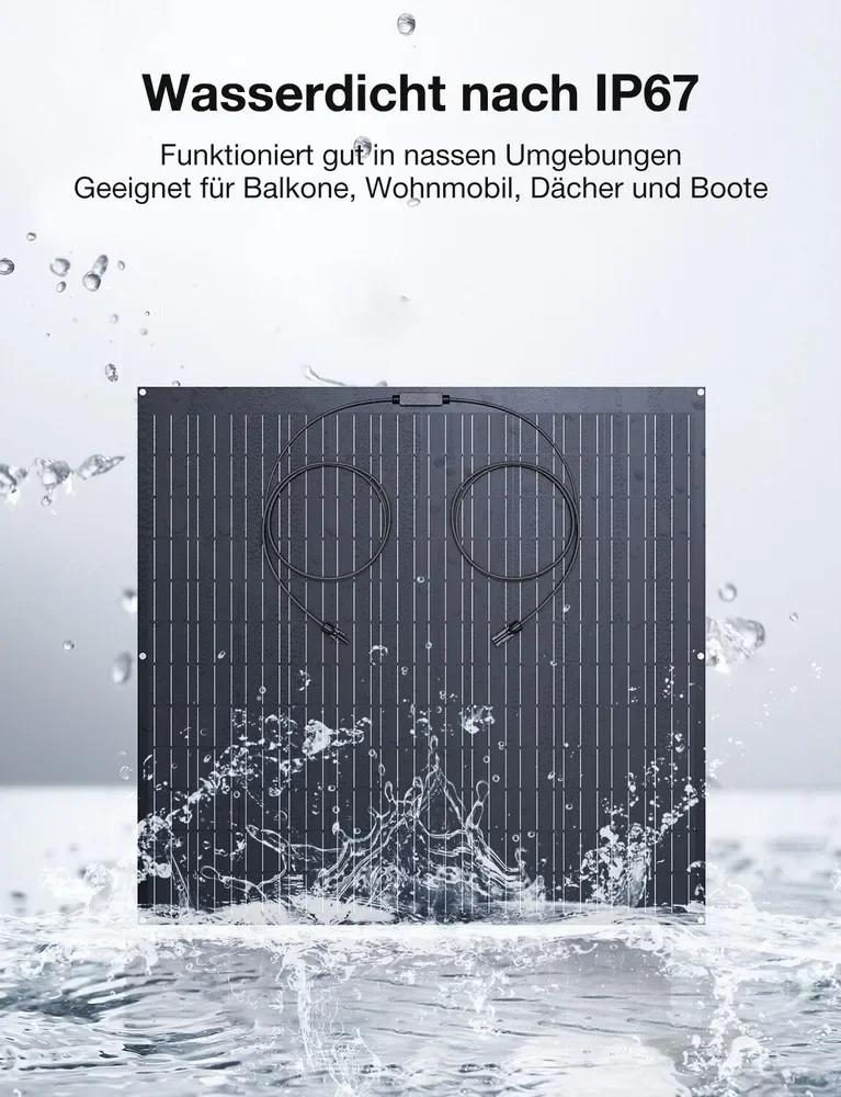 480W Flexible Solar Panel (2×240W) Monocrystalline Solar Module, ETFE Coating, for RV, Caravan, Boat, Roof,