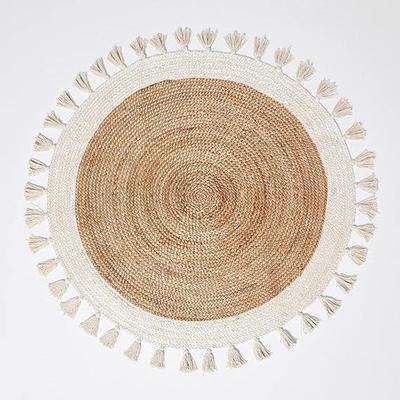 Джутовый круглый ковер ручной работы, натуральный ковер для любого пространства, деревенский декор для любой площади.
