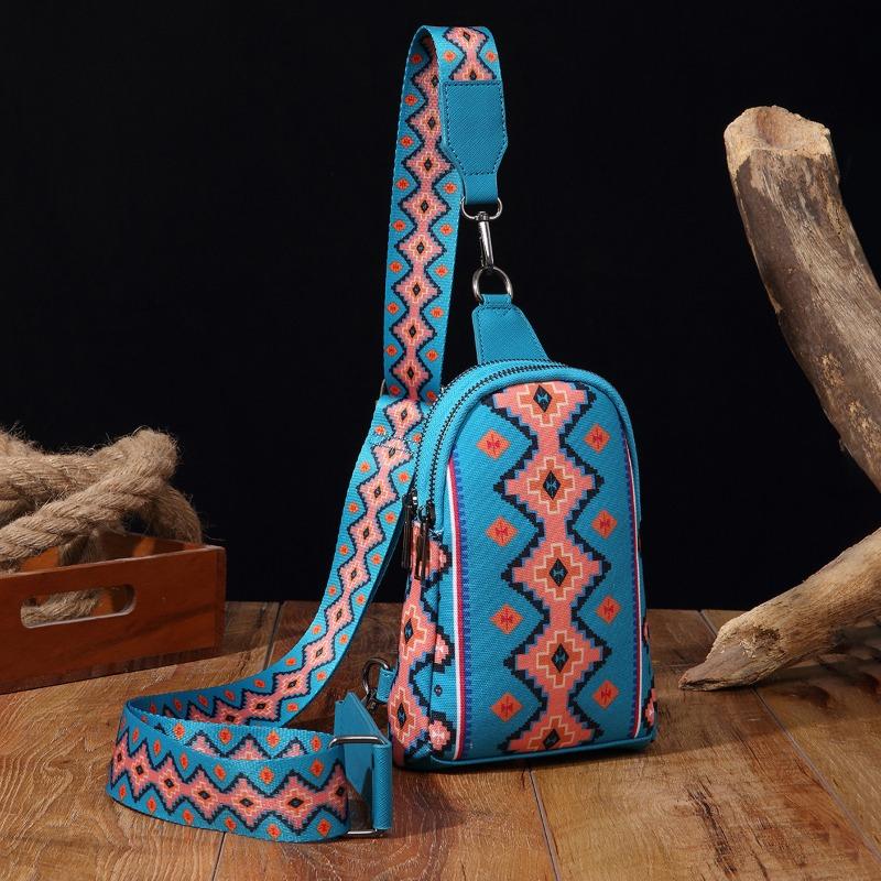 Винтажная богемная женская сумка-клатч с принтом на холсте, сумка через плечо на груди