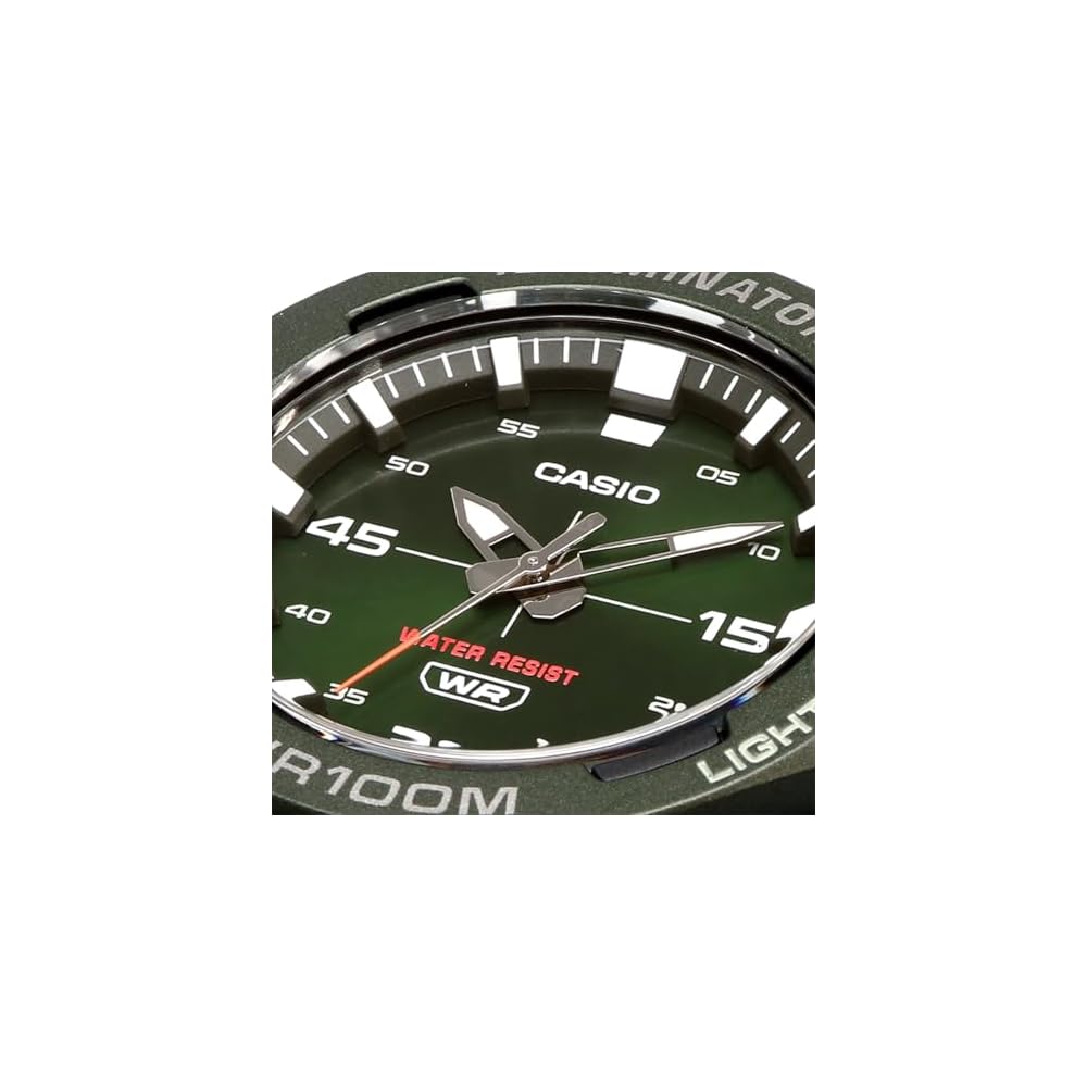 Casio Стандартные аналоговые кварцевые часы MW-620H-3AV Мужские Зеленые со светодиодной подсветкой