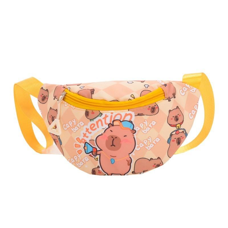 Printed Capybara Crossbody Bags Children Cartoon Outdoor Leisure Pack Waist