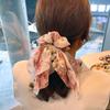 Fashion Accessory: Colorful Floral Patterned Women's Pearl Scarf Hair Tie