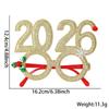 1PC Christmas Glitter Party Glasses Frames with 2026 Designs Decorations Accessories for Christmas Party Favors Holiday Favors
