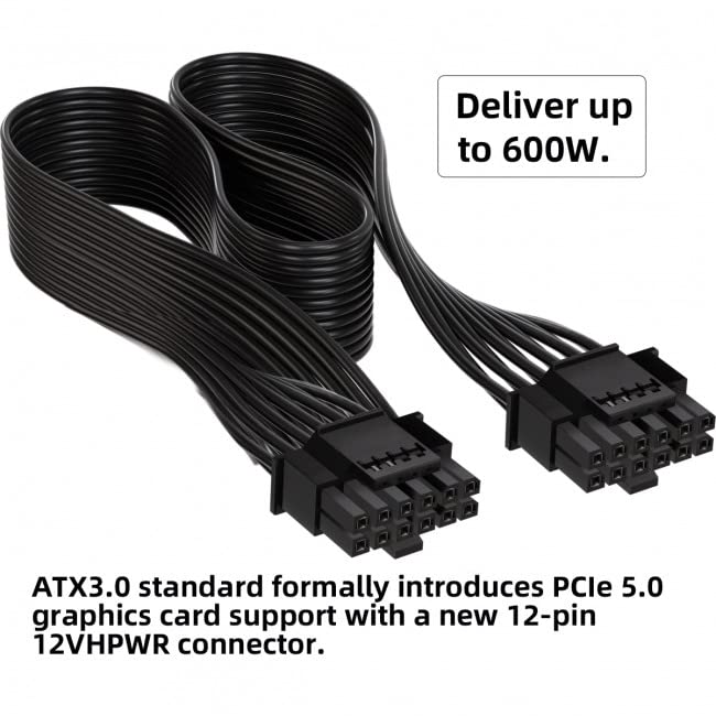 Xiwai Модульный кабель питания Dual ATX 8-pin на 12VHPWR ATX 3.0 PCI-E 5.0 для видеокарт 3080 3090 TIPSU 16-pin 12+4P