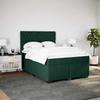 Cadre de lit avec matelas - Maison Exclusive - Velours vert foncé - 160x200cm - Housse lavable