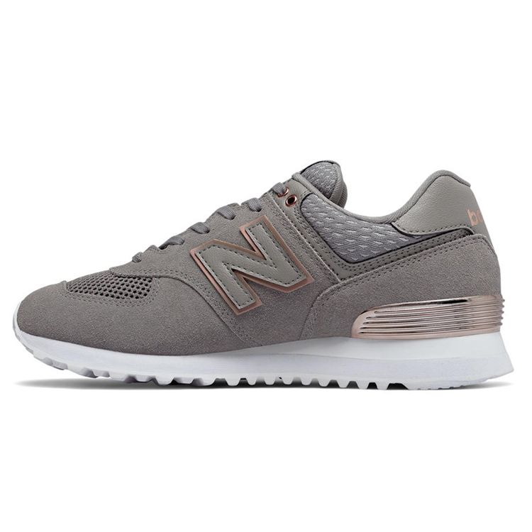 New Balance Nb 574 Ретро Сетчатые Амортизирующие Нескользящие Износостойкие Дышащие Низкие Беговые Кроссовки Женские кроссовки Магнитный Серый WL574FSC
