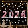 2026 Christmas Window Clings Snowflake Ice DIY Double-Sided Stickers Cute Snowmen Trees Electrostatic Adhesion Home Office Decor