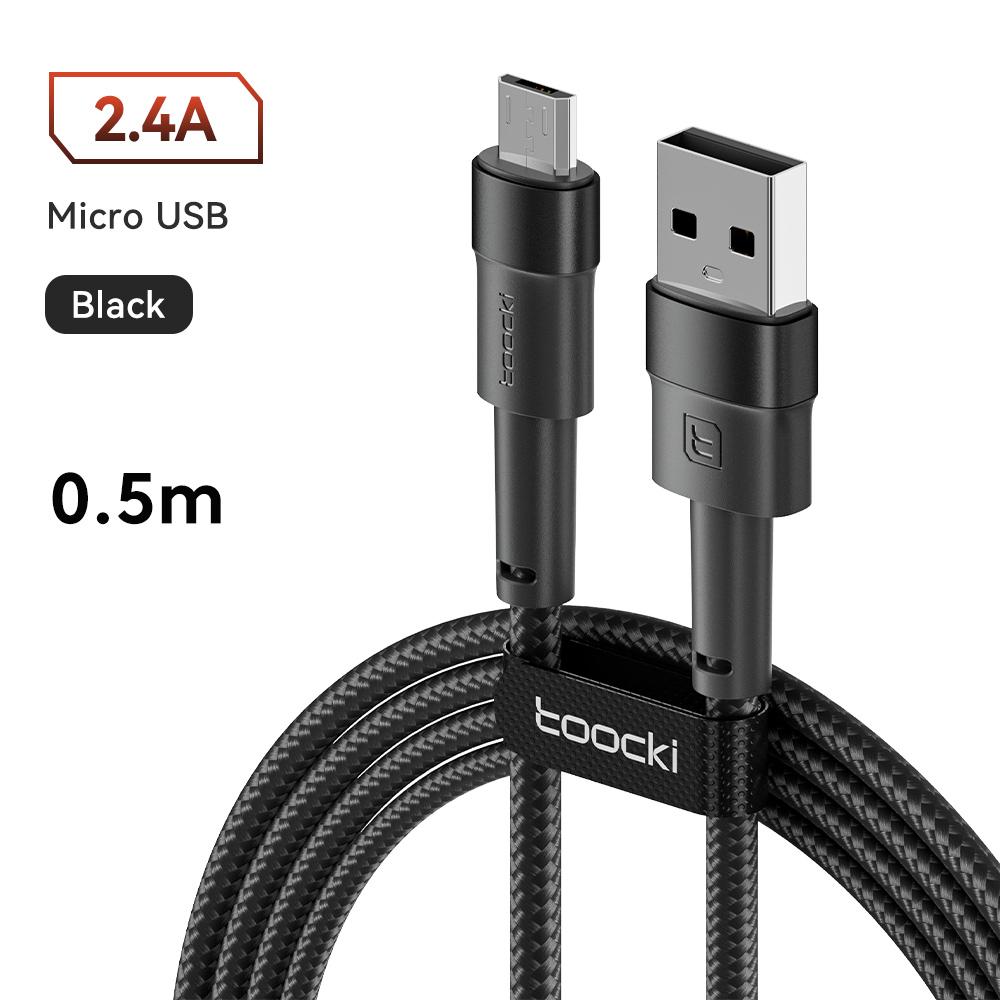 Toocki 2.4A Micro USB Cable for Samsung Redmi Fast Charging PD Quick Charge Micro Cable for Fan Earphone Charger USB Data Cord