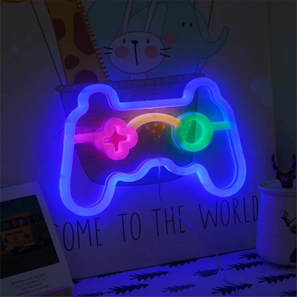 1 шт. USB светодиодная неоновая подсветка для игровой консоли, ночник в виде игрового контроллера, подходит для игровых комнат, вечеринок и настенного декора
