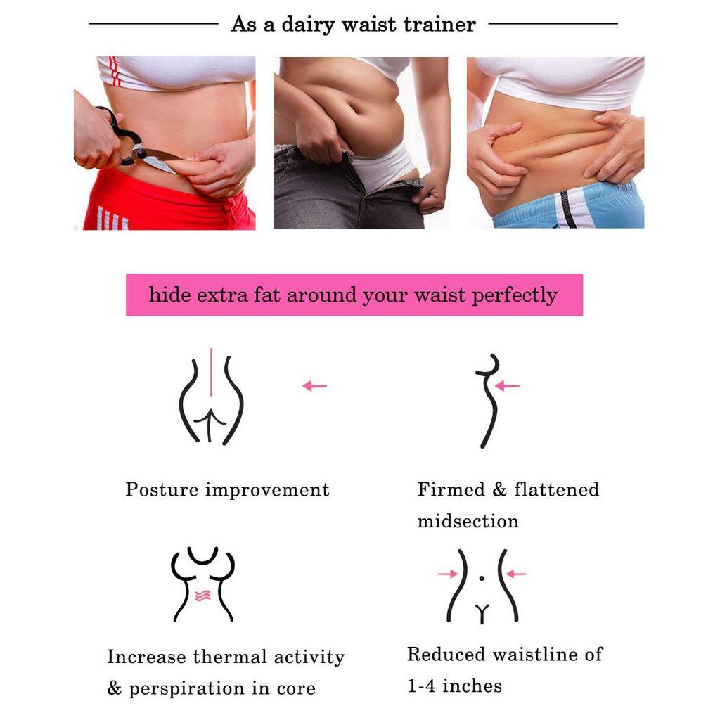 Women Waist Trainer Corsets Tummy Control Shapewear Sport Workout Girdle Slimming Body Shaper for Weight Loss Fat Burner Neoprene Sauna Sweat Belt