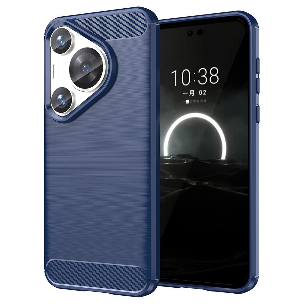 Чехол для Huawei Pura 70 Pro/70 Pro+ Защита от отпечатков пальцев ТПУ Чехол Текстура углеродного волокна