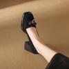 Fashion 2024 Spring and Autumn High Quality Women's Pump Shoes Square Toe Fashionable Formal High Heels Formal Bow Women's Shoes