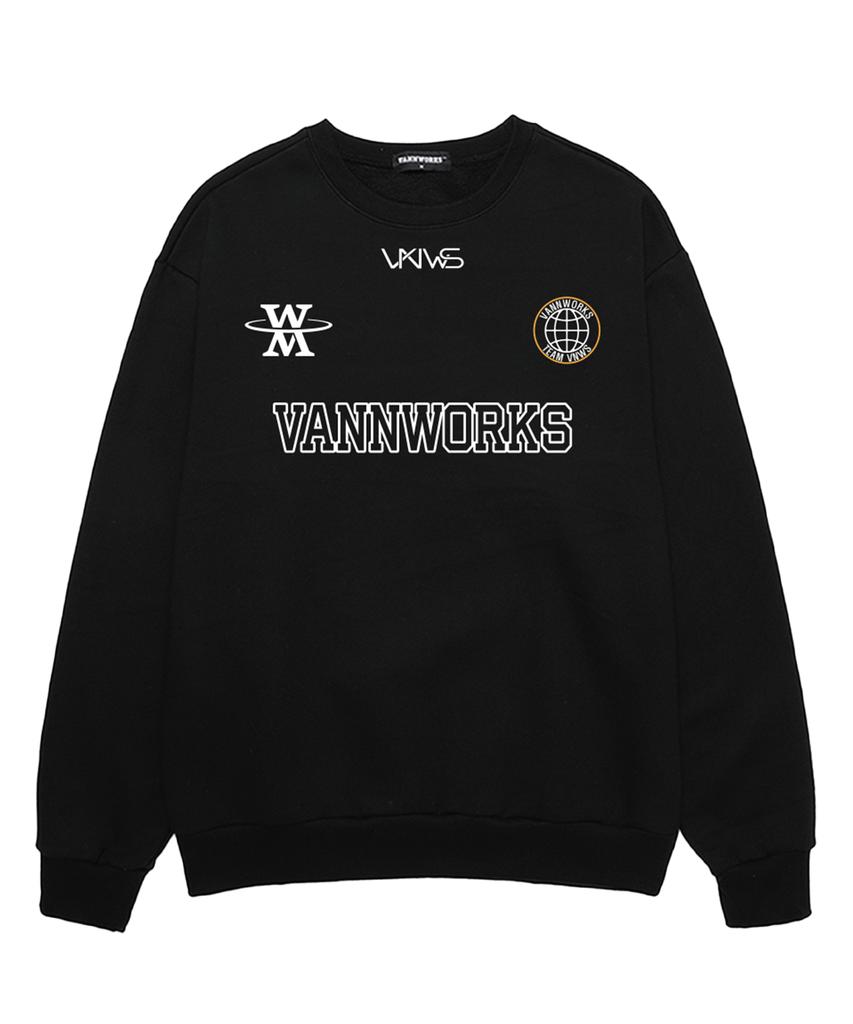 VANNWORKS Свитшот оверсайз с эмблемой Blockcore (Vls0016) черный (Тип А)