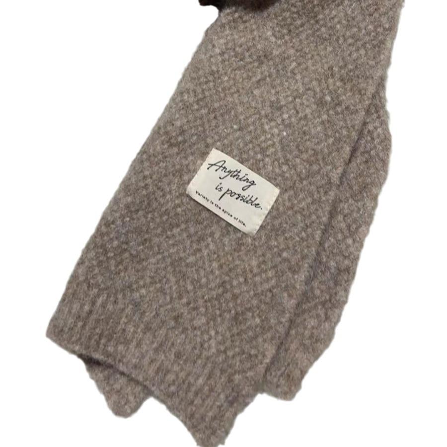 Korean Style Fashionable Knitted Wool Blended Wool Scarf for Women Autumn and Winter Fashion Retro Student Warm Scarf for Men and Couples