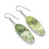 Натуральный швейцарский зеленый опал Драгоценный камень Ювелирное изделие из стерлингового серебра 925 пробы Серьга 1,97" AEE-10944