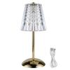 LED Elegant Table Lamp Type-C Rechargeable Dimming Atmosphere Light 3 Color Crystal Touch Desktop Light for Bar Hotel Restaurant