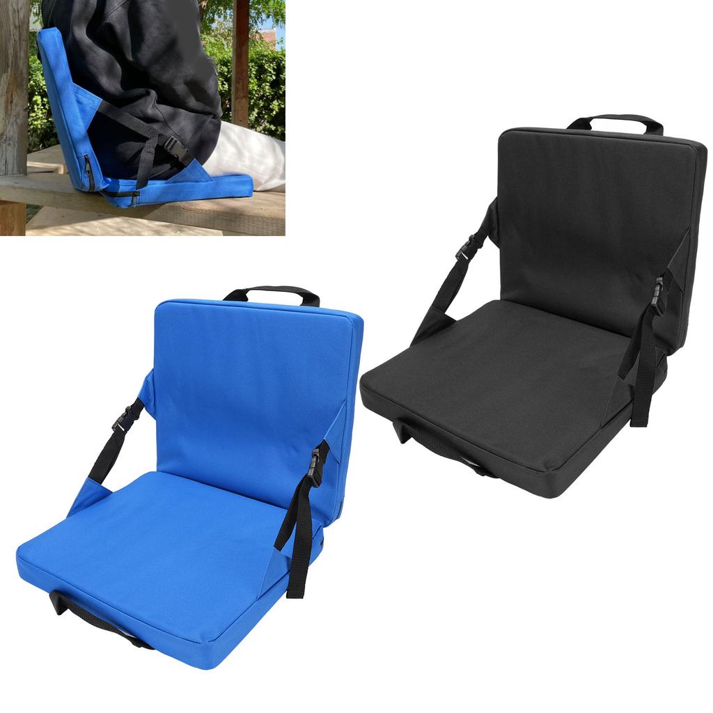 Folding Stadium Seat Cushion with Back Support Portable Handle Bleacher Cushion for Outdoor