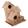 Деревянный домик для птиц с крышами, загородный домик для гнездования маленьких птиц, кормушка для дома, для внутреннего дворика на открытом воздухе