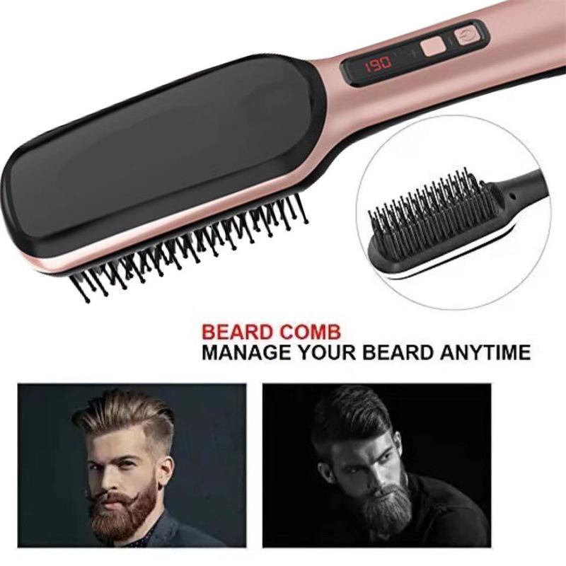 Dual-Use Ceramic Hair & Beard Straightening Comb for Men & Women