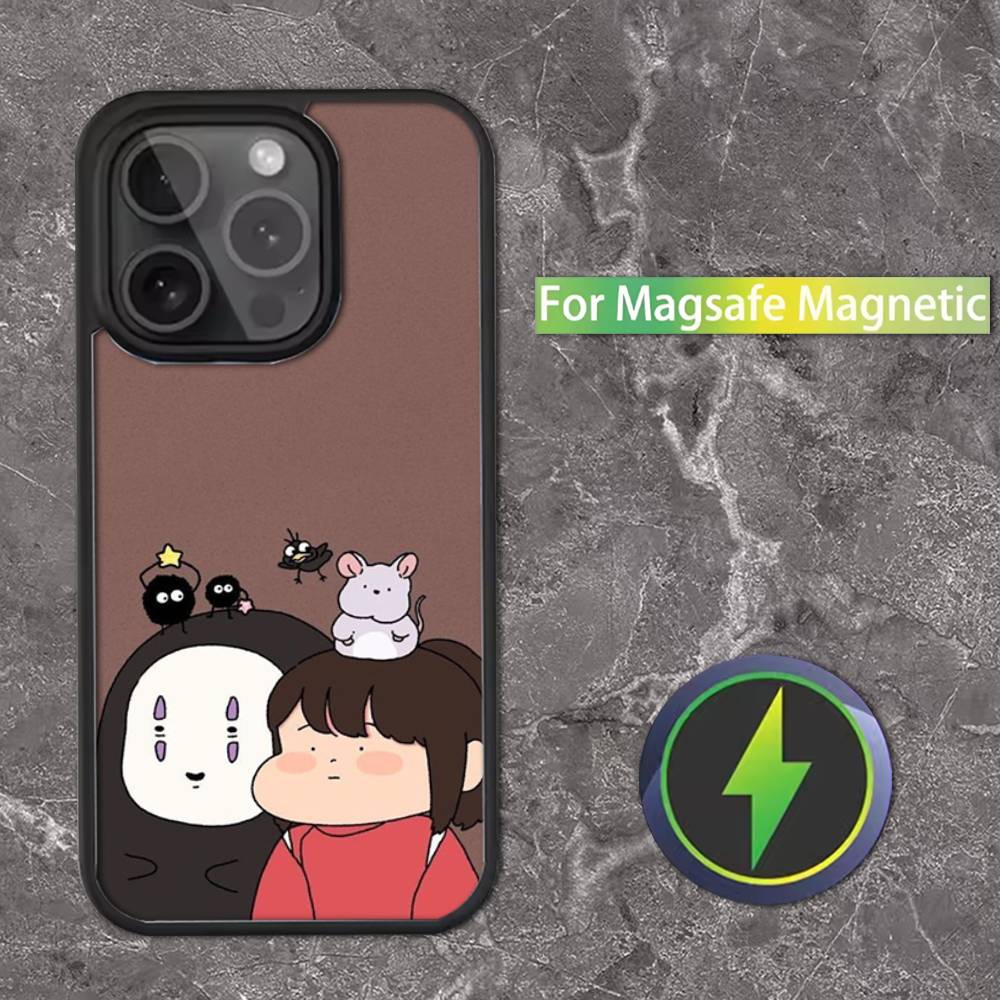 Мультяшный чехол для телефона H-Hayao M-Miyazaki для iPhone 16,15,14,13,12,11,Pro,Max,Plus,Mini,SE Магнитная беспроводная зарядка MagSafe