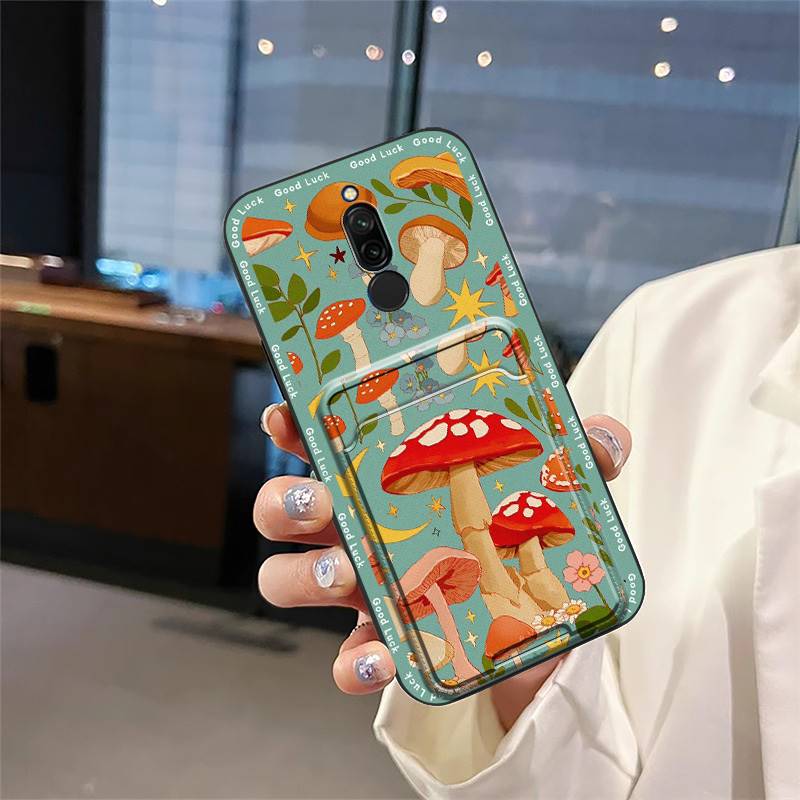 Силиконовый мягкий чехол Чехол для телефона Для Xiaomi Redmi 8 Полная защита Модный дизайн Карман для карт Задняя крышка Ударопрочный ТПУ Милый