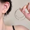 Высококлассные преувеличенные серьги-кольца с серебряной иглой для женщин 2025 новые популярные серьги большие серьги-кольца простые серьги-кольца серьги