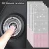 10pcs Car Engine Ignition Button Stickers DIY Self-adhesive Rhinestone Dashboard Blingling Decals Automotive Interior Stickers