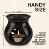 Ceramic Clay Candle Operated Aroma Burner (Black; 9 Cm)