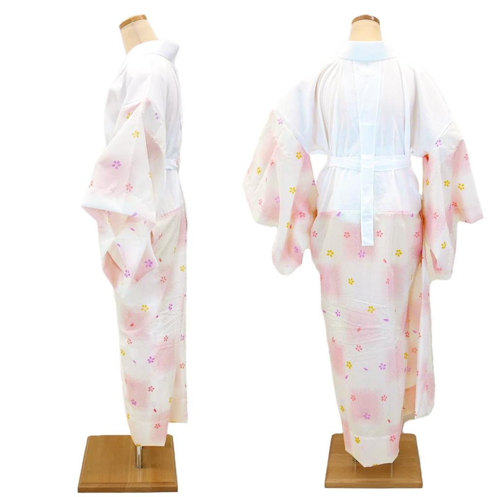 Длинное нижнее белье с воротником в японском официальном стиле для посещения [Kyoto Usagido], можно стирать, белое, розовое, кимоно, томэсодэ, наряд, j-001-1