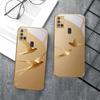 golden flying bird For Samsung A 31 32 A33 A34 35 14 A15 13 A16 25 26 50 52 53 54 55 56 70 71 72 73 Golden glass phone case