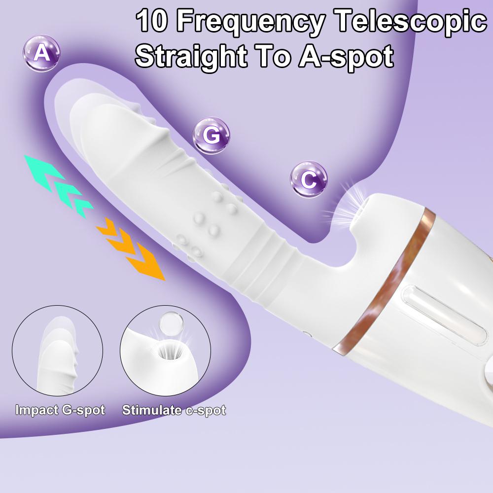 Automatic Telescoping Dildo Sex Machine With Suction Cup Powerful Sucking Vibrator Nipple Clitoris Stimulator Sex Toy for Women