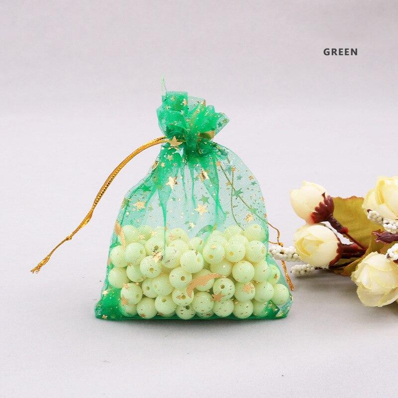 50Pcs Organza Bags Stars & Moon Design Gift Bag Tulle Packaging Transparent Wedding Party Gift Bags Jewelry Candy Pouches
