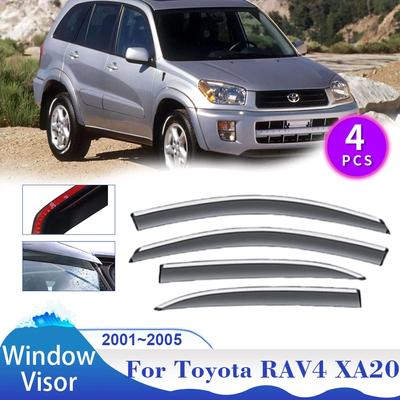 Козырек на окно для Toyota RAV4 XA20 2001~2005 5-дверный солнцезащитный козырек, дефлектор, боковой дефлектор автомобиля, дымовой козырек, навес, аксессуары