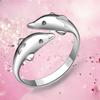 925 Sterling Silver Ring Dolphin Open Couple's Ring Women's Tail Ring Jewelry Silver Accessories Ring