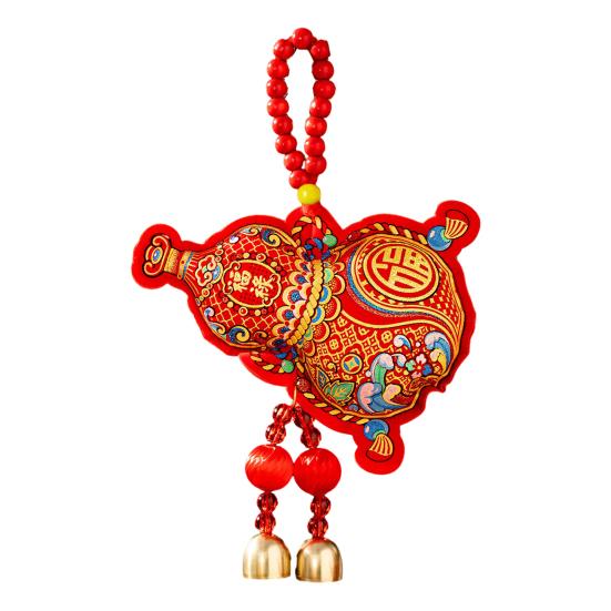 Chinese New Year Decoration Horse Fish Hanging Ornament Auspicious Symbols Blessing Bag for Wall Car Home Decor