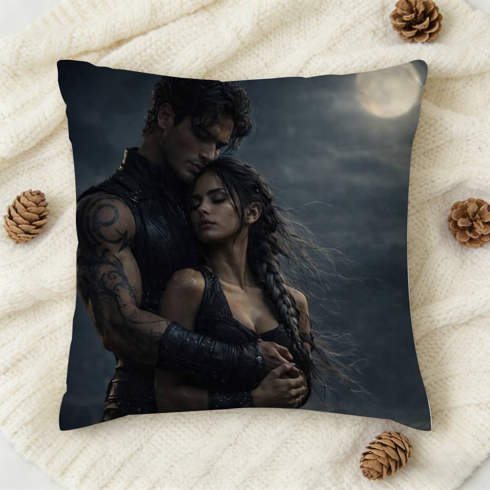 F-Fourth Wing Xaden Violet Double-Sided Printed Square Decorative Cushion Cover For Sofa Living Room Home Decor