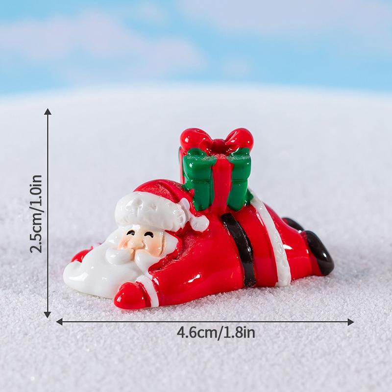Christmas Decorations Resin Miniature Figurines Mini  Santa Claus Snowman Xmas Tree For Xmas Goodie Bag Fillers Party Favors