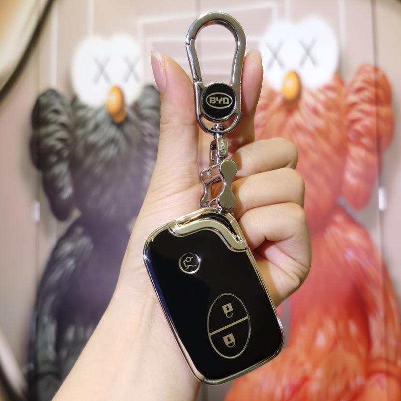 BYD Key Cover for S6/S7/F0/F3/Tang/e6/M6/G3R/L3 Models - Protective Key Bag with Buckle