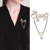 Rhinestone Letter Queen Brooches for Women Diamond Brooch Pin Pearl Sweater Jacket Pin Jewelry Wedding