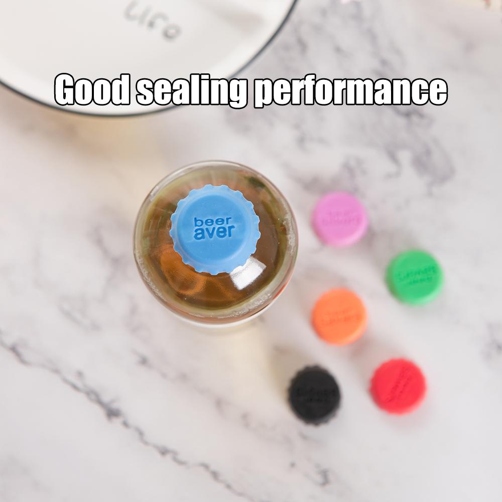 6PCS Silicone Bottle Cap Color Round Soft Glue Plug Keeps Fresh Vacuum Sealing Champagne Bottle Creative Kitchen Tool